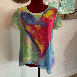 Leoma Lovegrove Top Sexy Summer Hearts! Size Petite Small